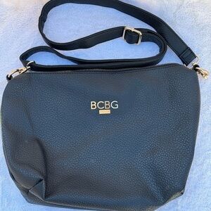 BCBG Black Crossbody Bag with Gold-Tone Hardware